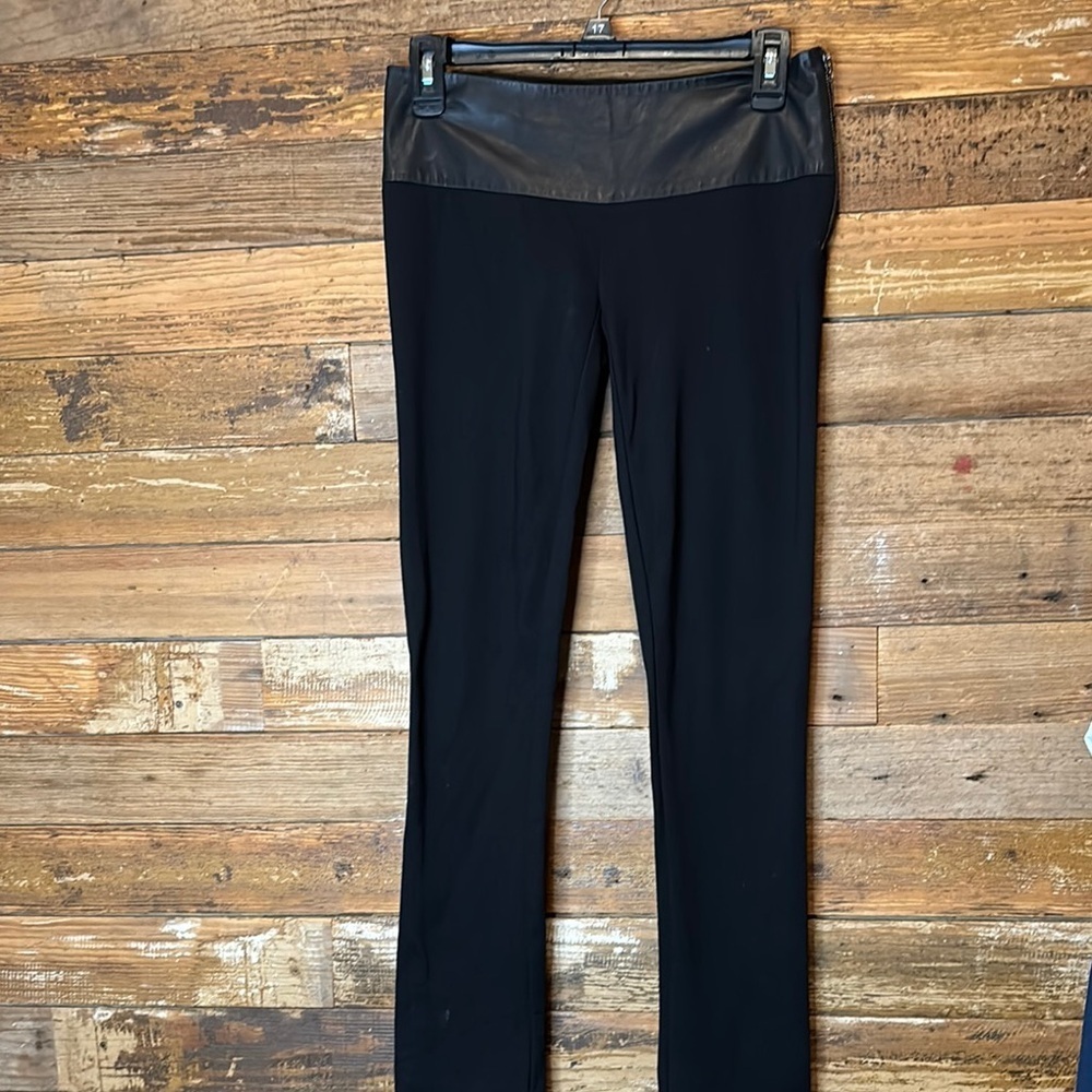 Marciano by Guess Black Leggings with Leather Waist Band - Picture 4 of 8